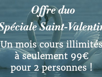yoga saint-valentin, offre spéciale cours yoga illimité à 99€/mois pour deux personnes